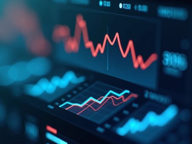 Extreme close-up of a call center dashboard displaying fluctuating customer satisfaction metrics with a focus on positive data trends