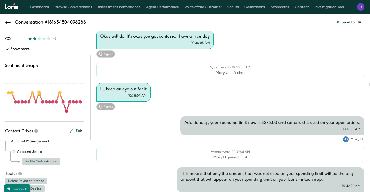 Conversation View - Sentiment