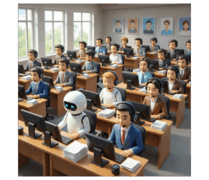 ai agents and human agents in contact center